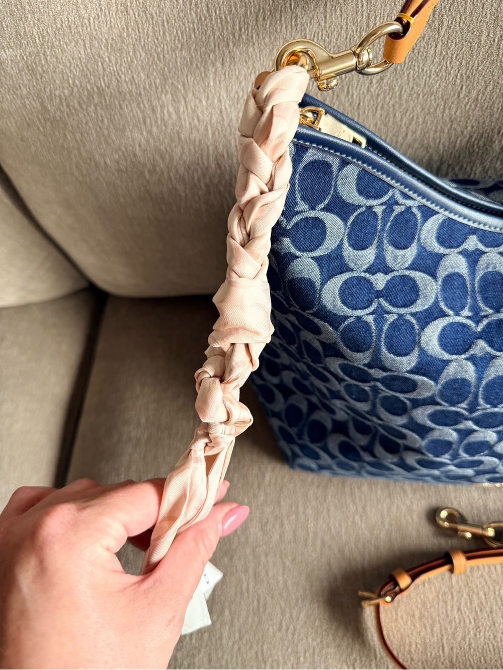Coach Denim Laurel Large Shoulder Bag Crossbody & Coach Twilly Bundle - Picture 8 of 12